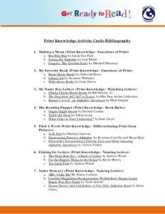 Microsoft Word - Print Knowledge Activity Cards Bibliography.doc