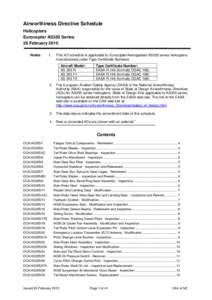 Airworthiness Directive Schedule Helicopters Eurocopter AS355 Series 26 February 2015 Notes