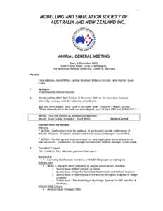 1  MODELLING AND SIMULATION SOCIETY OF AUSTRALIA AND NEW ZEALAND INC.  ANNUAL GENERAL MEETING