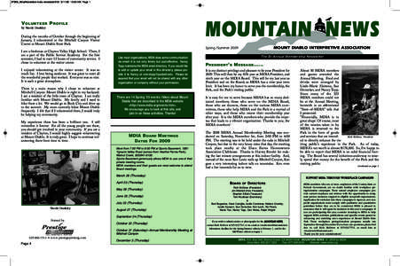 37588_MdiaNewsletter:mdia newsletter2[removed]:59 AM Page 1  V olunteer P roFile MOUNTAIN NEWS