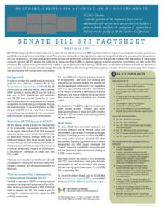 Senate Bill 375 (SB 375) Factsheet