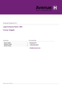 Proposal Prepared For:  Legal Company Name: ABC County: Daggett  Contents