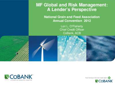 MF Global and Risk Management: A Lender’s Perspective National Grain and Feed Association Annual Convention 2012 Lori L. O’Flaherty Chief Credit Officer