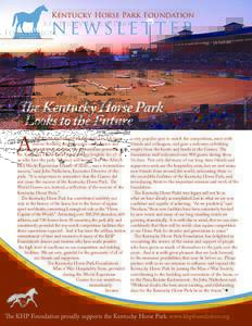 Kentucky Horse Park Foundation Winter 2010 Newsletter  A