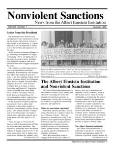 Nonviolent Sanctions  News from the Albert Einstein Institution Volume I Number 1