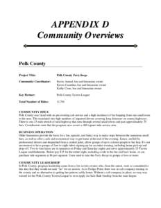 APPENDIX D Community Overviews Polk County Project Title:  Polk County Party Barge