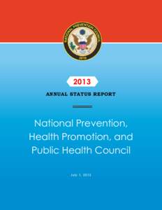 2013 Annual Status Report: National Prevention, Health Promotion, and Public Health Council