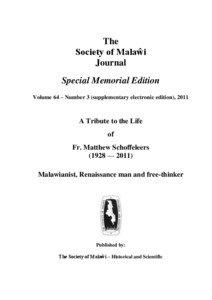 The Society of Malaŵi Journal