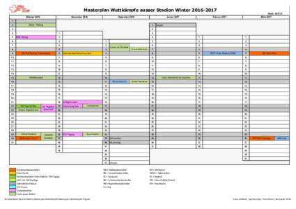 Masterplan Wettkämpfe ausser Stadion WinterOktober 2016 NovemberDezember 2016