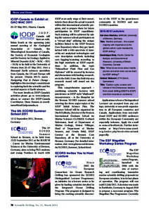 News and Views  IODP-Canada to Exhibit at GAC-MAC–27 May 2011, Ottawa, Canada I O D P Canada will