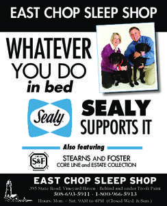 EAST CHOP SLEEP SHOP  WHATEVER YOU DO in bed