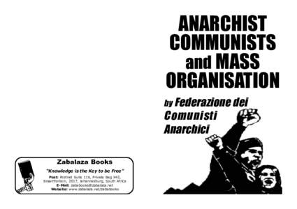 ANARCHIST COMMUNISTS and MASS ORGANISATION by Federazione dei