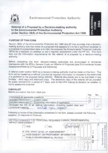 Environmental Protection Authorit GOVERNMENT OF WESTERN AUSTRALIA Referral of a Proposal by a Decision-making authority to the Environmental Protection Authority