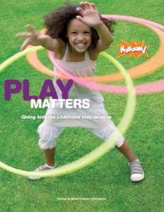 Play matters Giving kids the childhood they deserve Funded by Mattel Children’s Foundation kaboom.org | 1