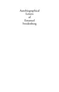 Autobiographical Letters of  Emanuel Swedenborg