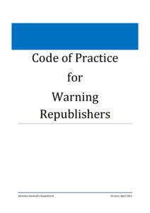 Code of Practice for Warning Republishers