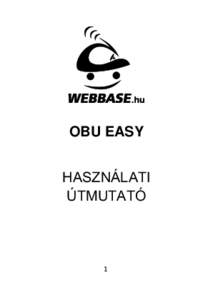 OBU EASY HASZNÁLATI ÚTMUTATÓ 1