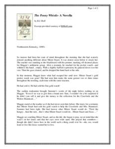 Page 1 of 2  The Penny Whistle- A Novella by B.J. Hoff Excerpt provided courtesy of BJHoff.com