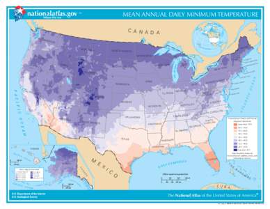 MEAN ANNUAL DAILY MINIMUM TEMPERATURE  WA S HING