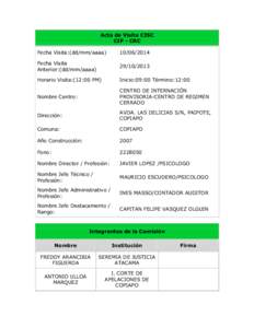 Acta de Visita CISC CIP - CRC Fecha Visita:(dd/mm/aaaa