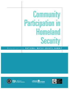 Community Participation in Homeland Security R