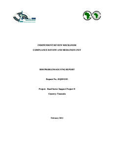 PROBLEM SOLVING REPORT REQUEST TANZANIA ROAD SUPPORT PROJECT 2013.pdf