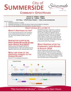 City of  SUMMERSIDE COMMUNITY OPEN HOUSE