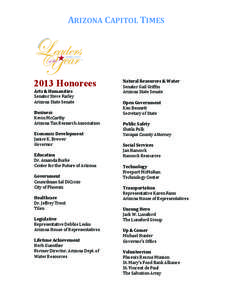   	
   ARIZONA	
  CAPITOL	
  TIMES	
    2013 Honorees
