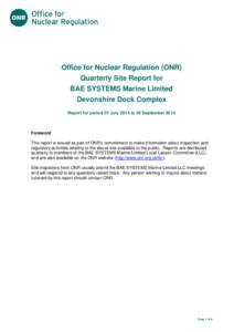Nuclear safety / BAE Systems / Ontario Northland Railway / United Kingdom / Nuclear energy in the United Kingdom / Office for Nuclear Regulation