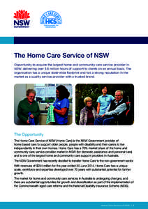 The Home Care Service of NSW - Flyer