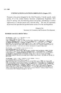 G.N. GN. UNITED NATIONS SANCTIONS ORDINANCE (Chapter 537) Pursuant to the power delegated by the Chief Executive, I hereby specify, under