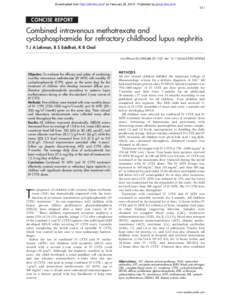 Downloaded from http://ard.bmj.com/ on February 25, [removed]Published by group.bmj.com 321 CONCISE REPORT  Combined intravenous methotrexate and