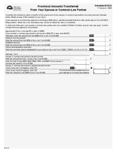 Schedule BC(S2)  Provincial Amounts Transferred From Your Spouse or Common-Law Partner  T1 General – 2006