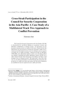 Issues & Studie s© 45, no. 4 (December 2009): [removed]Cross-Strait Participation in the