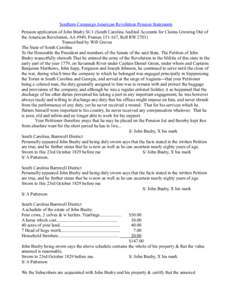 Southern Campaign American Revolution Pension Statements Pension application of John Busby SC1 (South Carolina Audited Accounts for Claims Growing Out of the American Revolution, AA #949, Frames[removed], Roll RW[removed]Tr