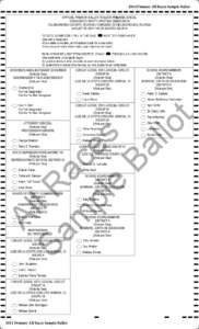 2014 Primary All Races Sample Ballot OFFICIAL PRIMARY BALLOT / BOLETA PRIMARIA OFICIAL DEMOCRATIC PARTY / PARTIDO DEMÓCRATA HILLSBOROUGH COUNTY, FLORIDA / CONDADO DE HILLSBOROUGH, FLORIDA AUGUST 26, [removed]DE AGOSTO 