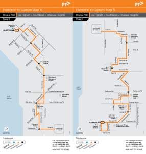 Hampton to Carrum Map A  Hampton to Carrum Map B via Highett > Southland > Chelsea Heights