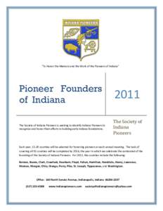 SOCIETY OF INDIANA PIONEERS