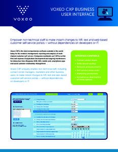 Marketing / Business / User interface / Customer relationship management / VoiceObjects / User interface techniques / Voxeo / Interactive voice response