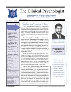 The Clinical Psychologist  ➥ A Publication of the Society of Clinical Psychology Division 12 - American Psychological Association