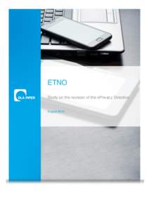 ETNO Study on the revision of the ePrivacy Directive August 2016  TABLE OF CONTENTS