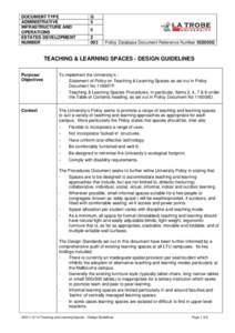 DOCUMENT TYPE ADMINISTRATIVE INFRASTRUCTURE AND OPERATIONS ESTATES DEVELOPMENT NUMBER