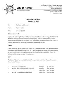 MANAGER’S REPORT January 26, 2015 To: The Mayor and Council