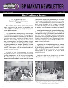 IBP MakatI Newsletter Volume VI, Issue 3 FebruaryThe President’s Corner