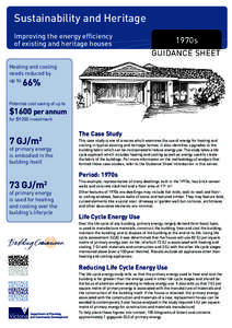 Sustainability and Heritage Improving the energy efficiency of existing and heritage houses 1970s GUIDANCE SHEET