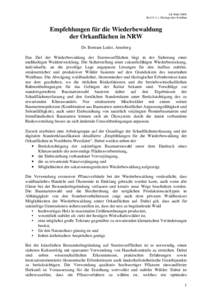 LB WuH-NRW Ref-IV-1.1. Ökologischer Waldbau Empfehlungen für die Wiederbewaldung der Orkanflächen in NRW Dr. Bertram Leder, Arnsberg