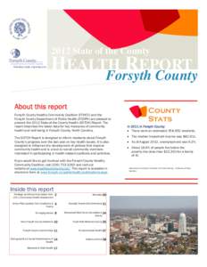 2012 State of the County  HEALTH REPORT Forsyth County