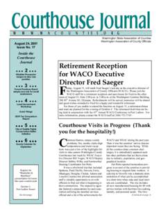Washington State Association of Counties Washington Association of County Officials August 24, 2001 Issue No. 17