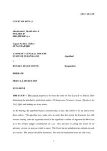 [2015] QCA 29  COURT OF APPEAL MARGARET McMURDO P HOLMES JA