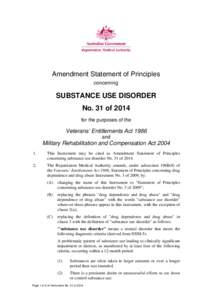 Microsoft Word - SoP Amendment[removed]of[removed]RH[removed]substance use disorder - 26 March 2014.DOC